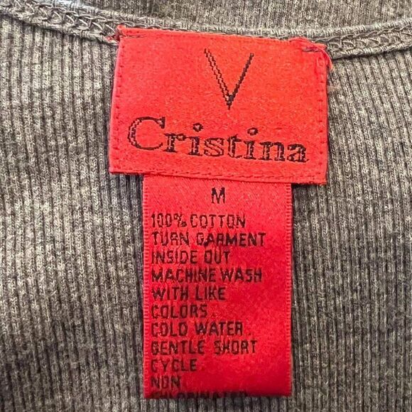 Christine V Gray Sequined Tank Top Size Medium - Picture 4 of 4